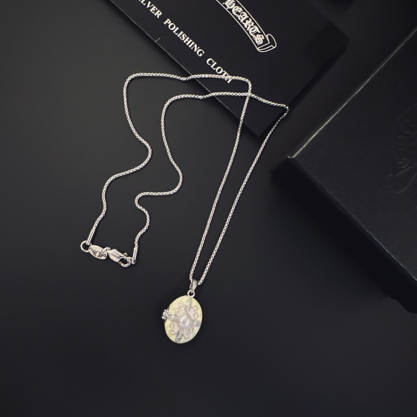 Chrome Hearts Chromecards Silver Locket Necklace